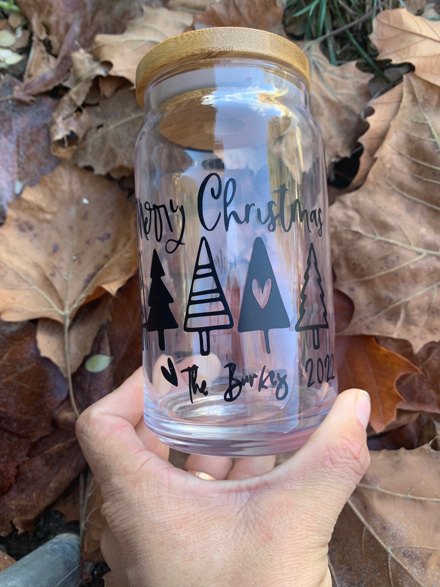 Merry Christmas Customized Last Name Cup